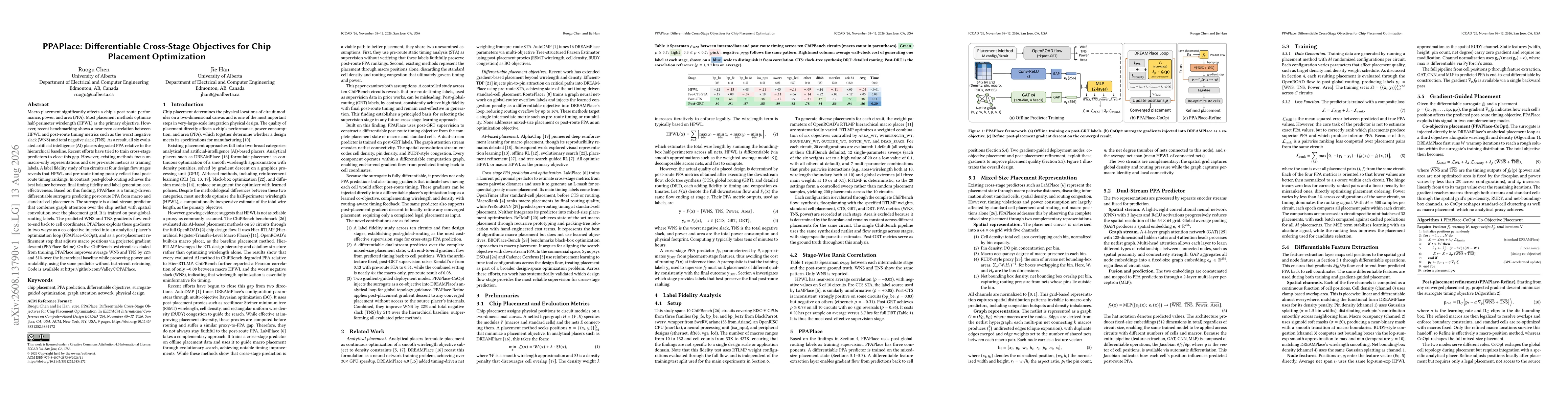 Thumbnail for PPAPlace: Differentiable Cross-Stage Objectives for Chip Placement Optimization
