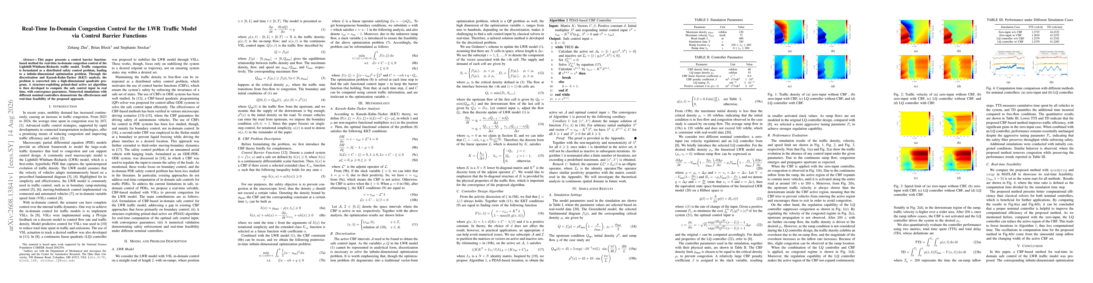 Thumbnail for Real-Time In-Domain Congestion Control for the LWR Traffic Model via Control Barrier Functions