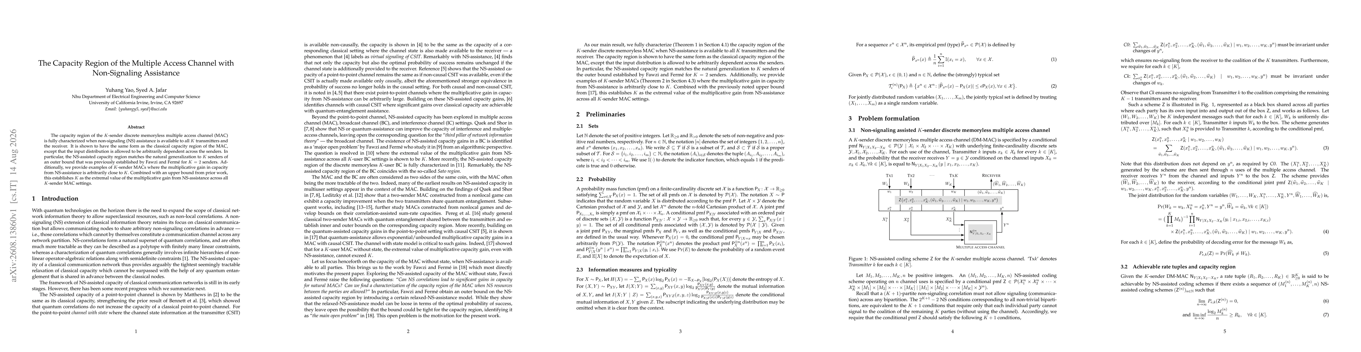 Thumbnail for The Capacity Region of the Multiple Access Channel with Non-Signaling Assistance