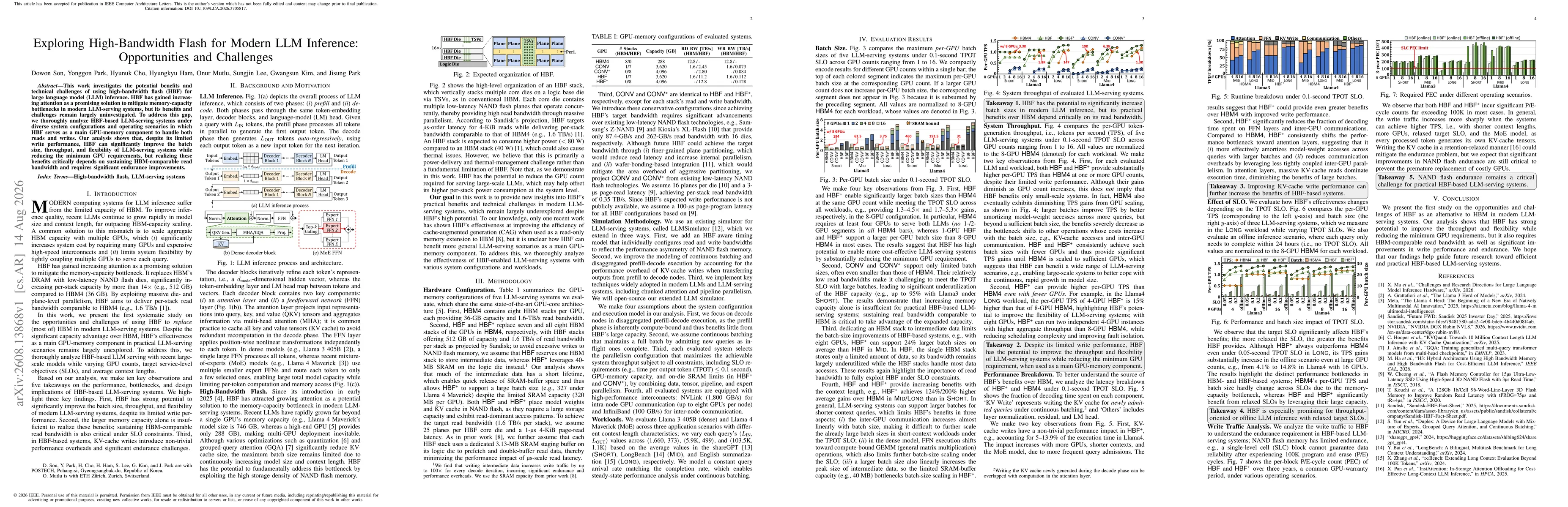Thumbnail for Exploring High-Bandwidth Flash for Modern LLM Inference: Opportunities and Challenges