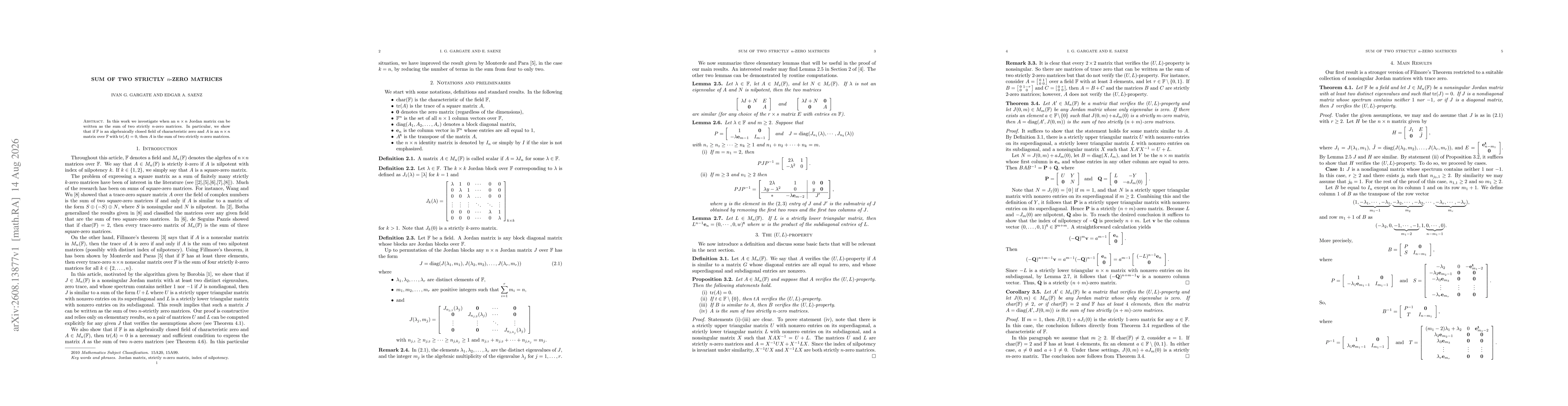 Thumbnail for Sum of two strictly n-zero matrices
