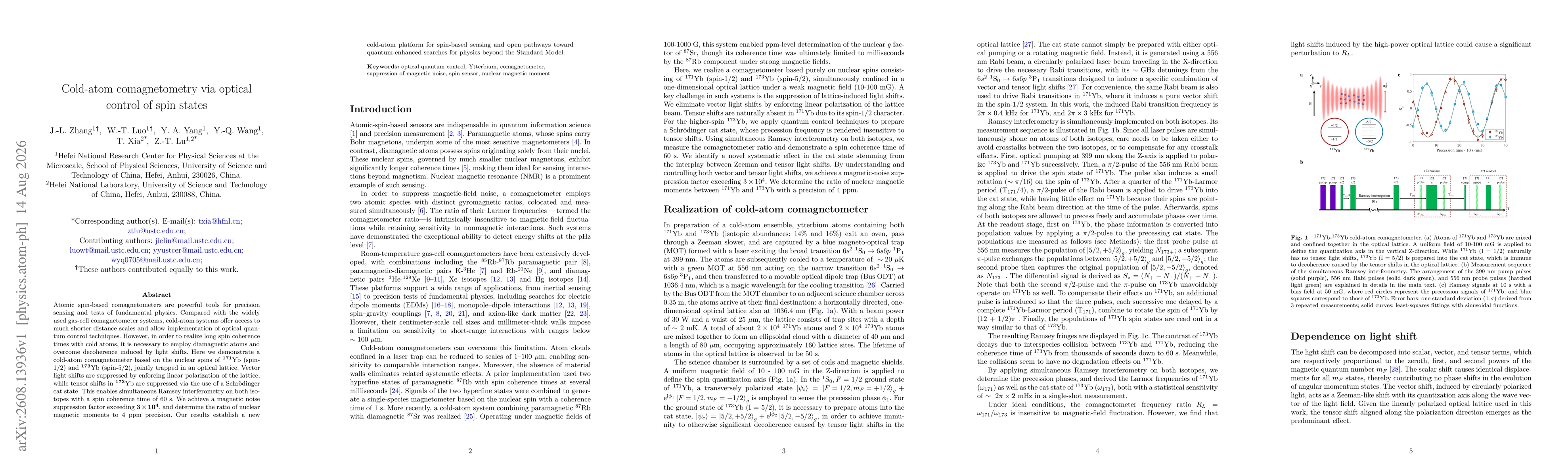 Thumbnail for Cold-atom comagnetometry via optical control of spin states
