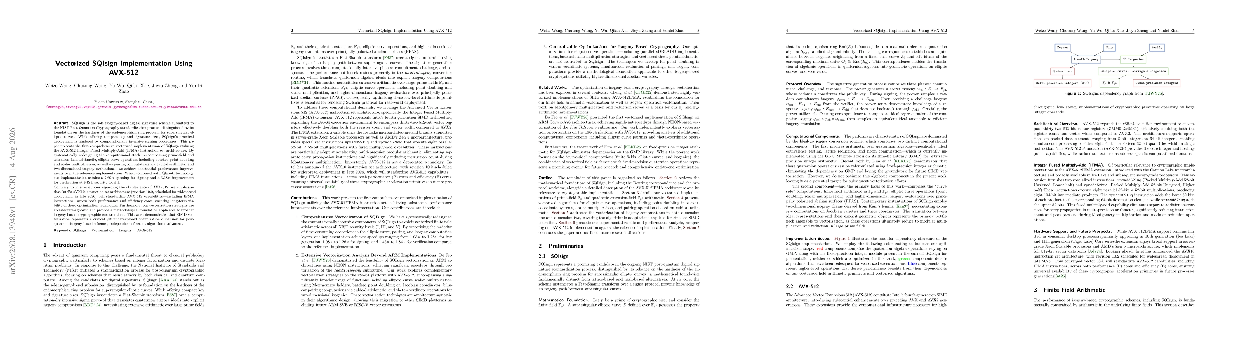 Thumbnail for Exposing SIMD Parallelism in SQIsign: An AVX-512 Implementation