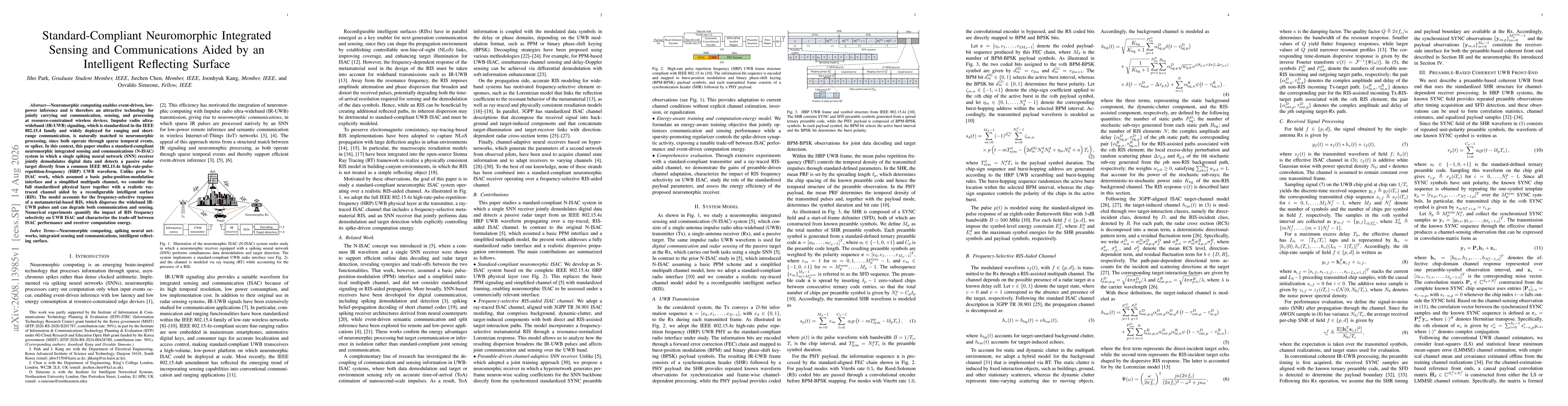 Thumbnail for Standard-Compliant Neuromorphic Integrated Sensing and Communications Aided by an Intelligent Reflecting Surface