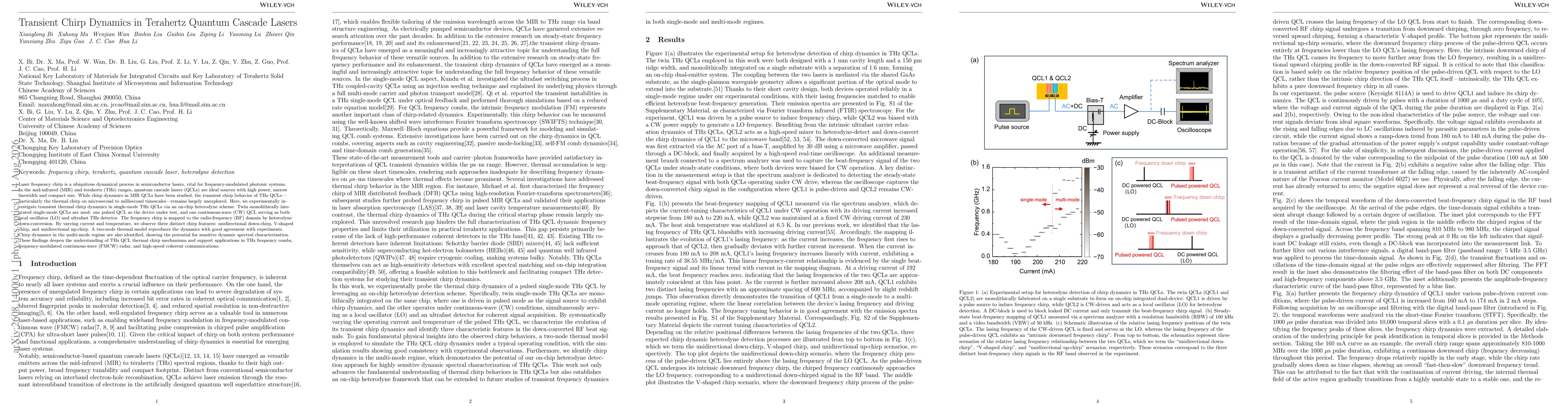 Thumbnail for Transient Chirp Dynamics in Terahertz Quantum Cascade Lasers