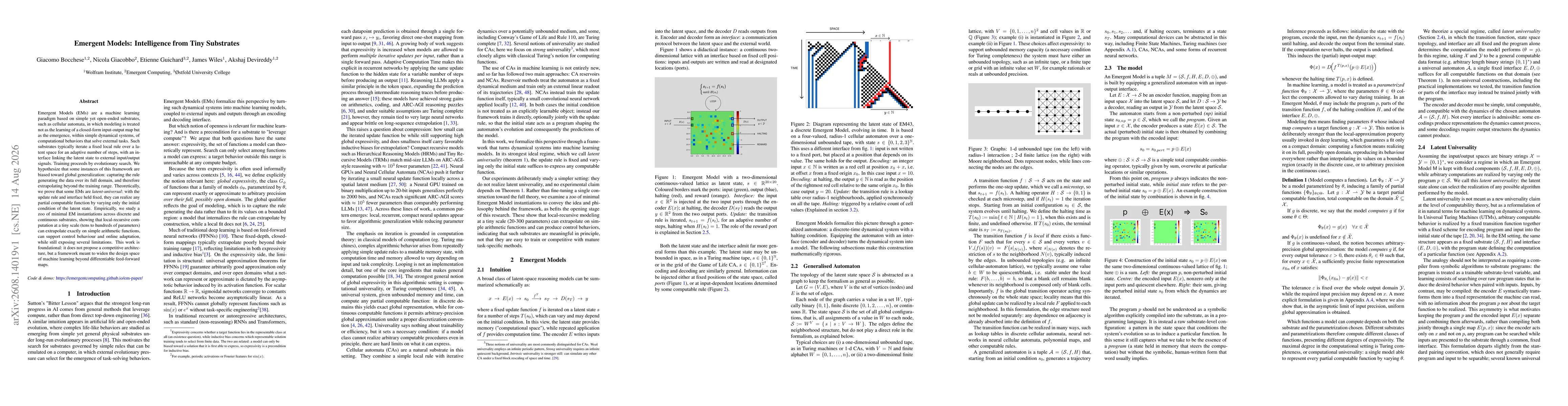 Thumbnail for Emergent Models: Intelligence from Tiny Substrates