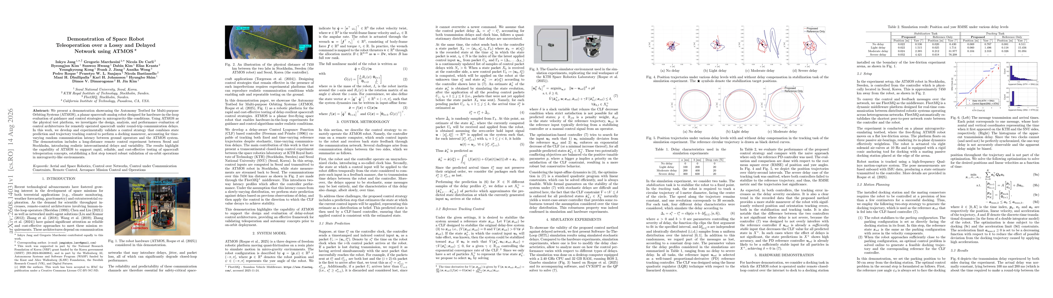 Thumbnail for Demonstration of Space Robot Teleoperation over a Lossy and Delayed Network using ATMOS