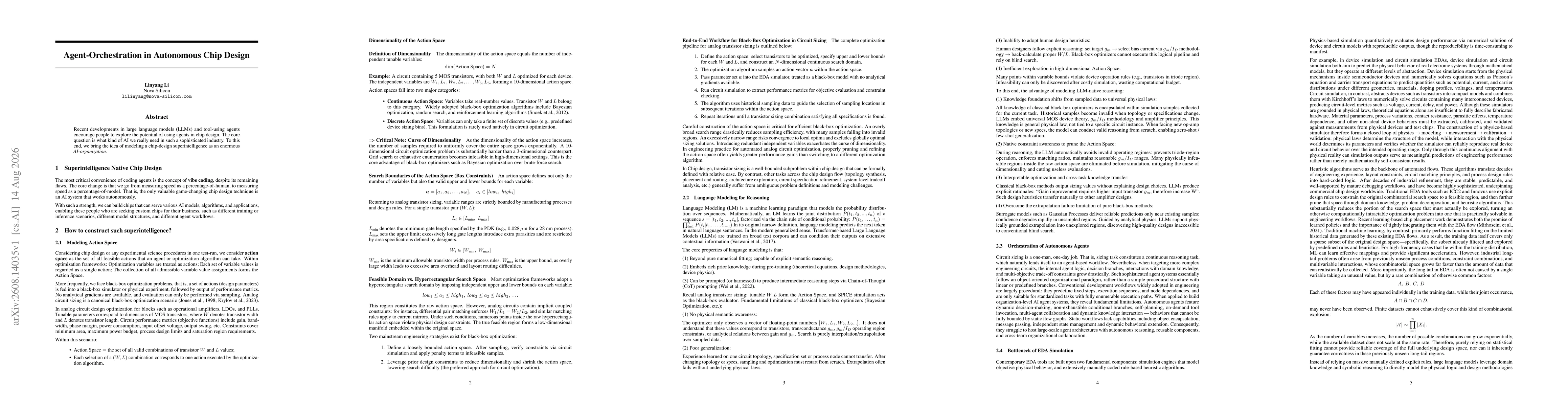 Thumbnail for Agent-Orchestration in Autonomous Chip Design