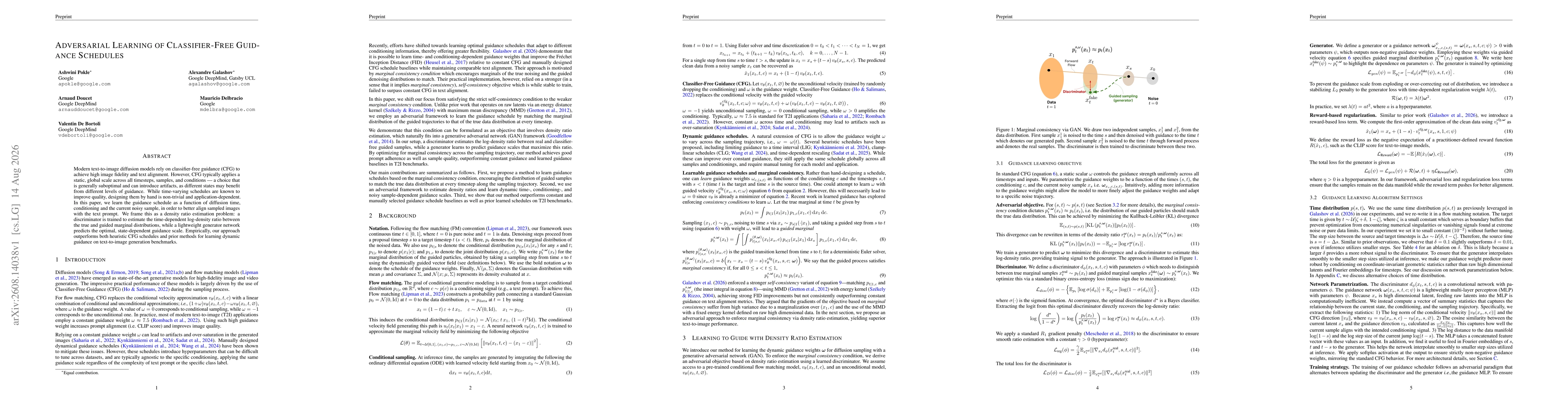 Thumbnail for Adversarial Learning of Classifier-Free Guidance Schedules