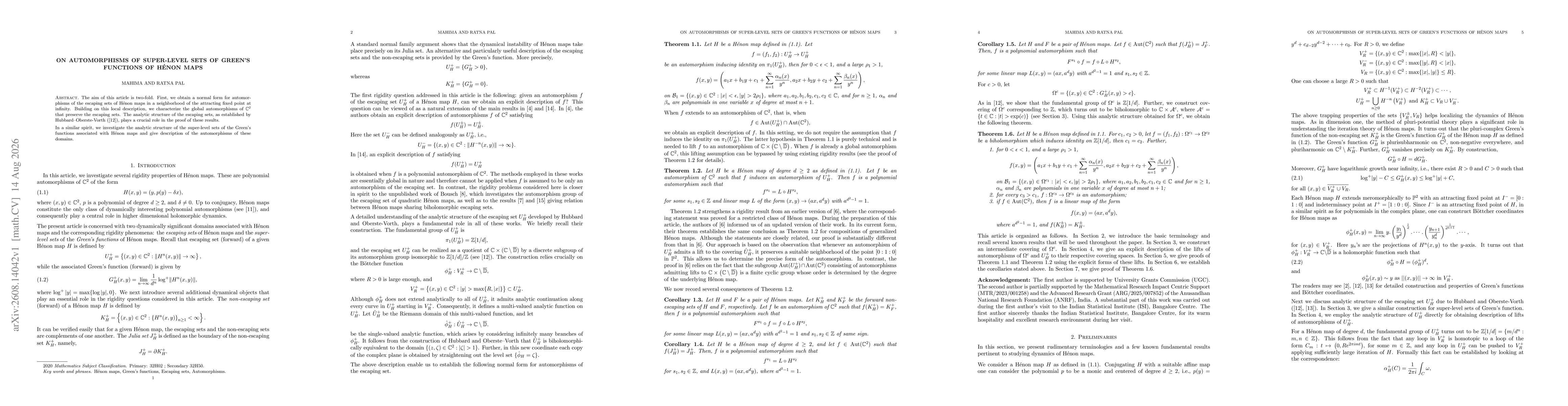 Thumbnail for On automorphisms of super-level sets of Green's functions of Hénon maps