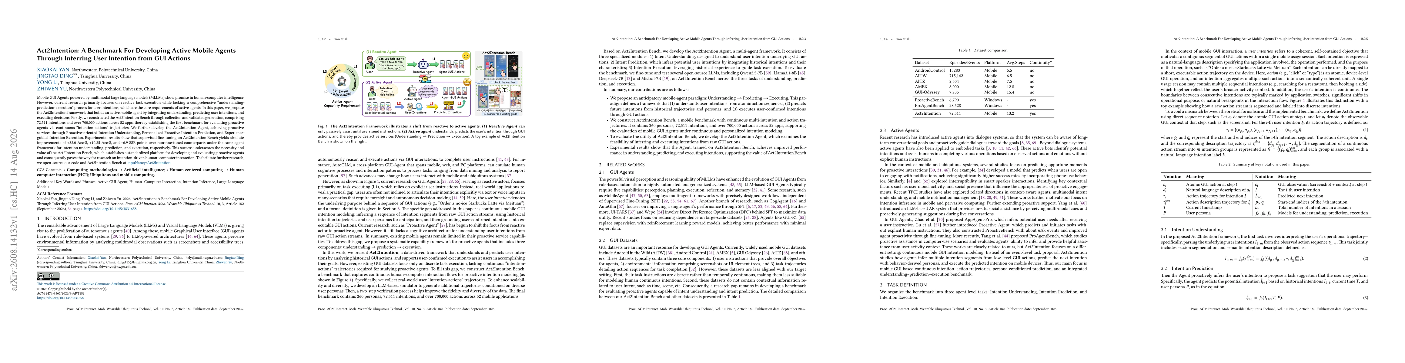 Thumbnail for Act2Intention: A Benchmark For Developing Active Mobile Agents Through Inferring User Intention from GUI Actions