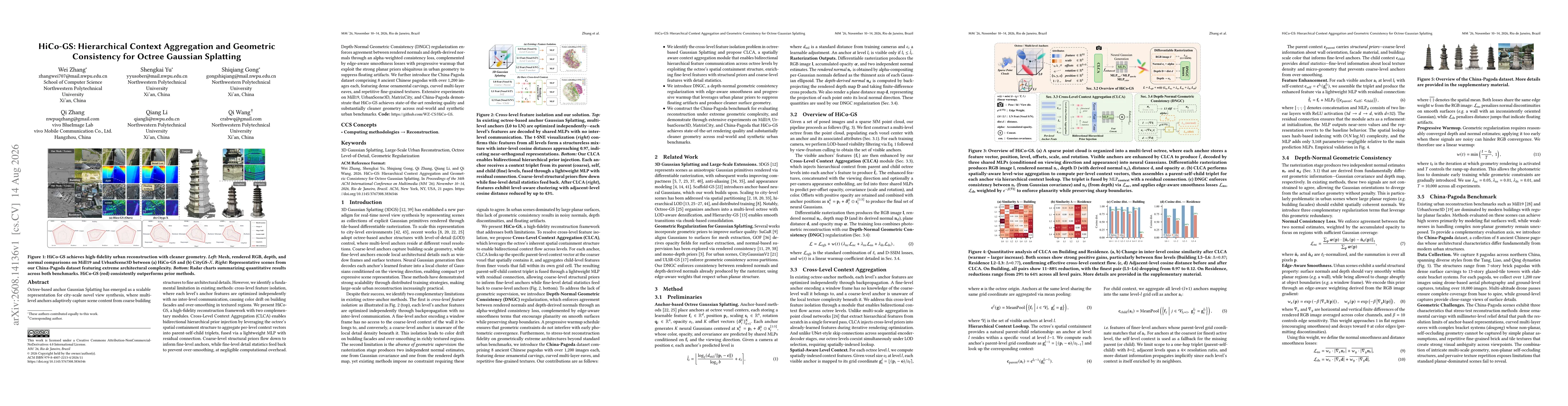 Thumbnail for HiCo-GS: Hierarchical Context Aggregation and Geometric Consistency for Octree Gaussian Splatting