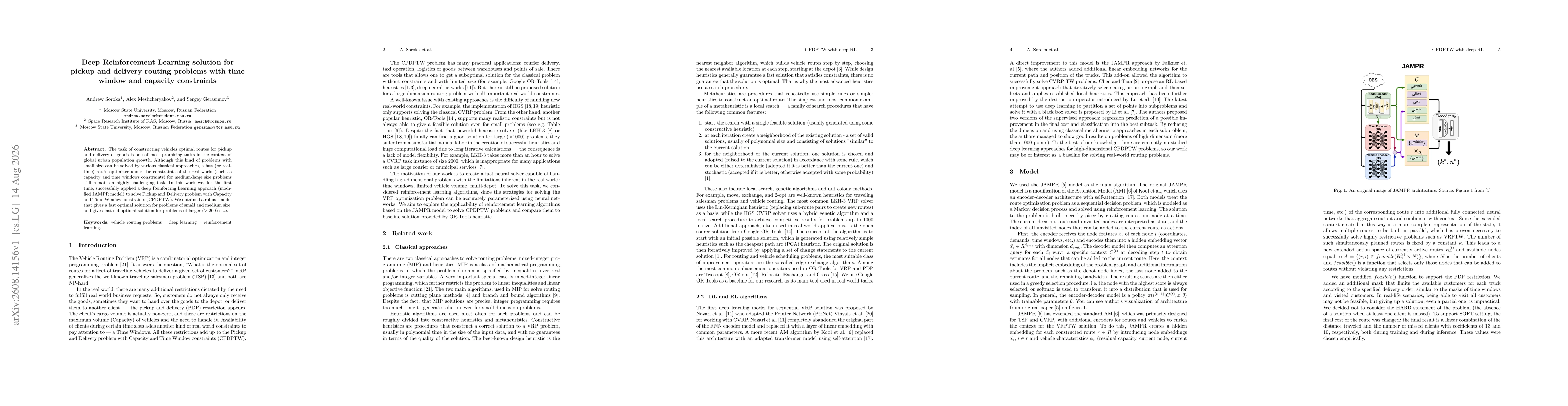 Thumbnail for Deep Reinforcement Learning solution for pickup and delivery routing problems with time window and capacity constraints