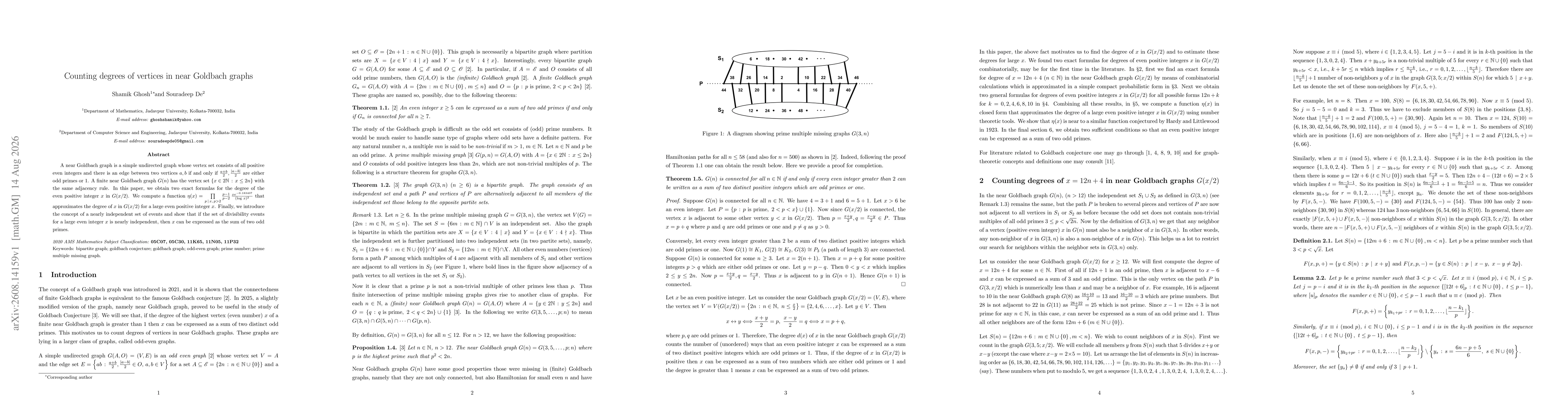 Thumbnail for Counting degrees of vertices in near Goldbach graphs