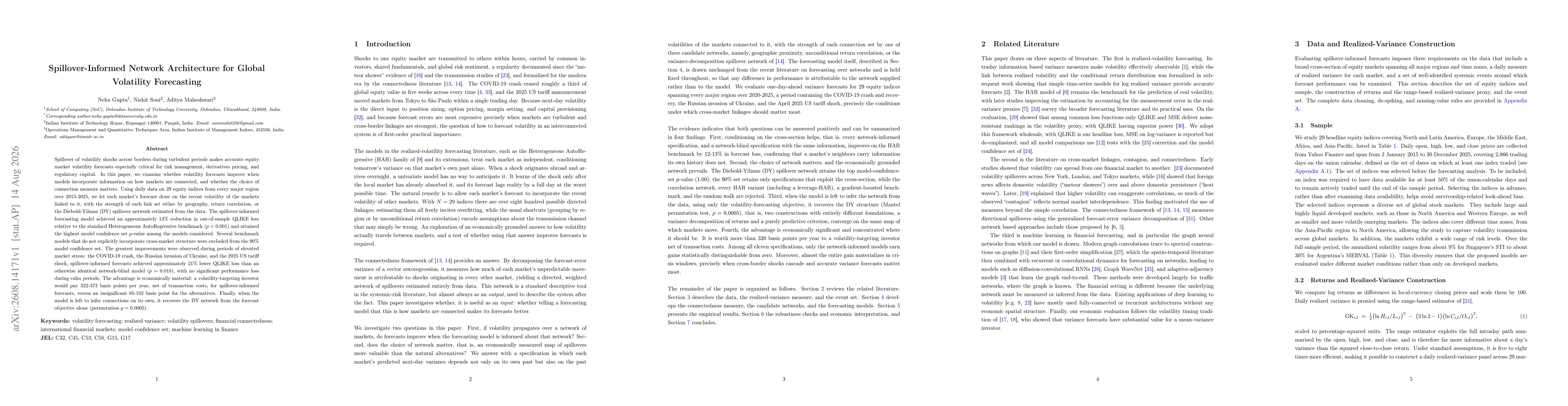 Thumbnail for Spillover-Informed Network Architecture for Global Volatility Forecasting