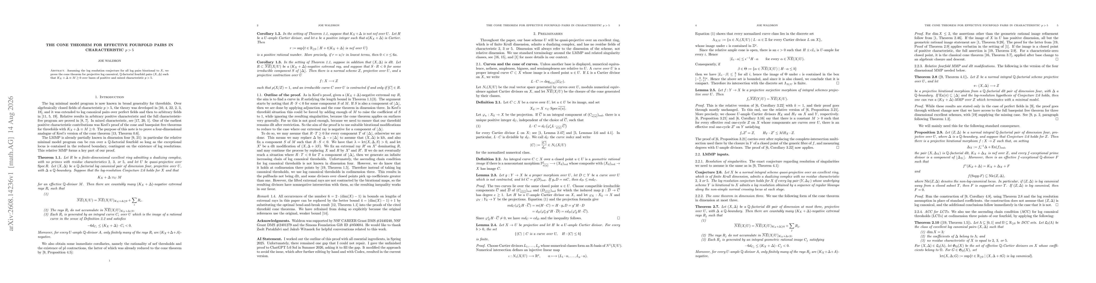 Thumbnail for The cone theorem for effective fourfold pairs in characteristic $p>5$