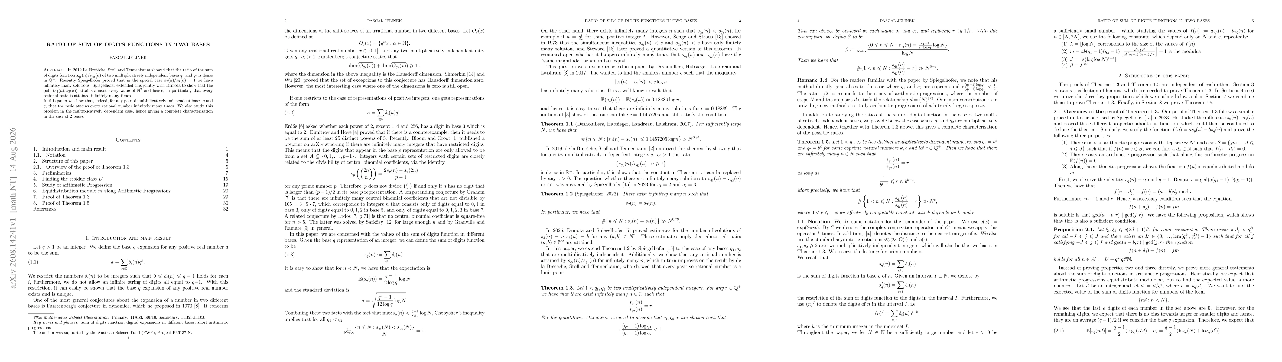 Thumbnail for Ratio of sum of digits functions in two bases