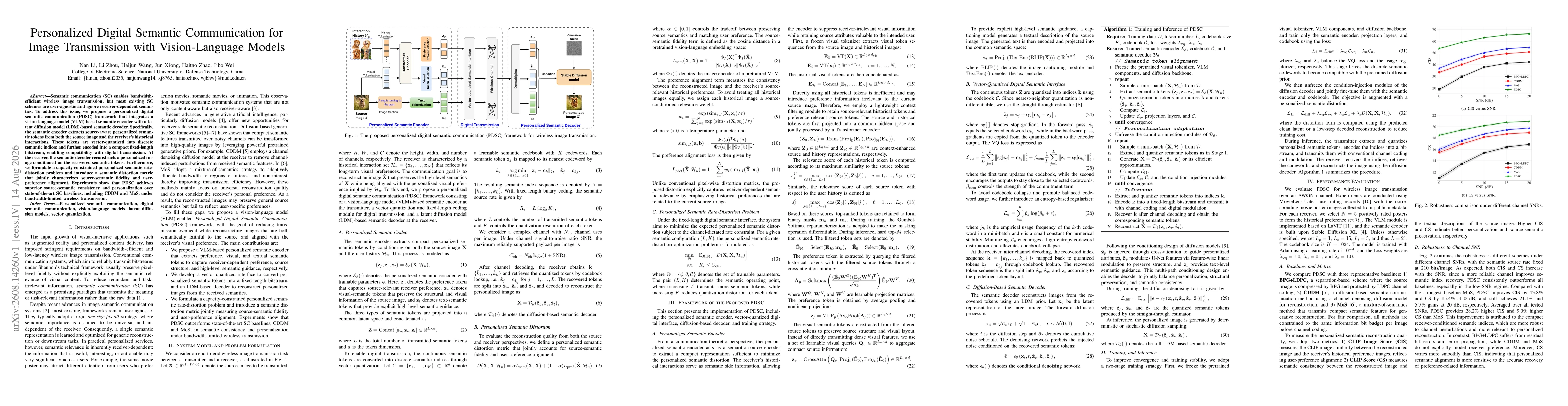 Thumbnail for Personalized Digital Semantic Communication for Image Transmission with Vision-Language Models