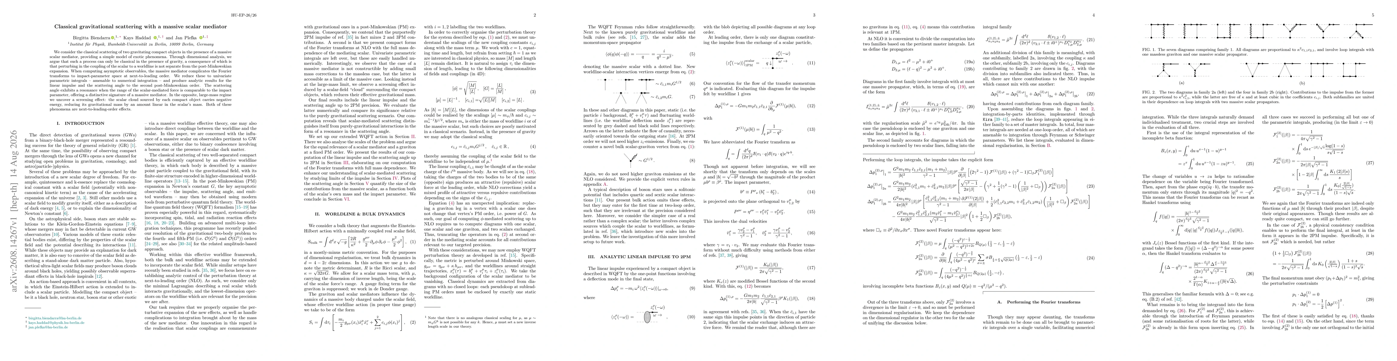 Thumbnail for Classical gravitational scattering with a massive scalar mediator