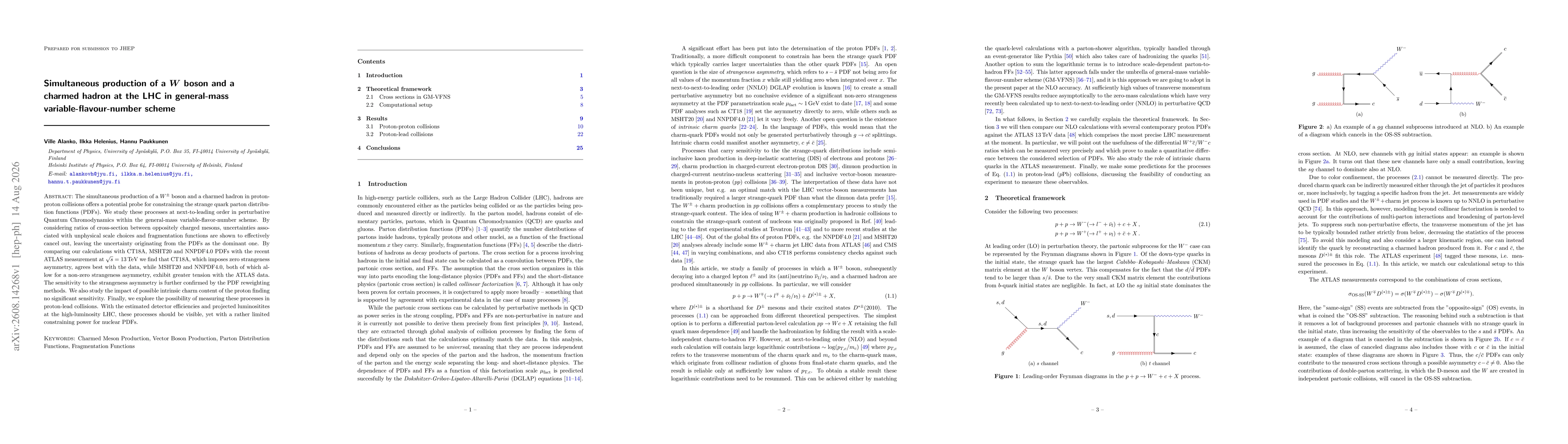 Thumbnail for Simultaneous production of a $W$ boson and a charmed hadron at the LHC in general-mass variable-flavour-number scheme