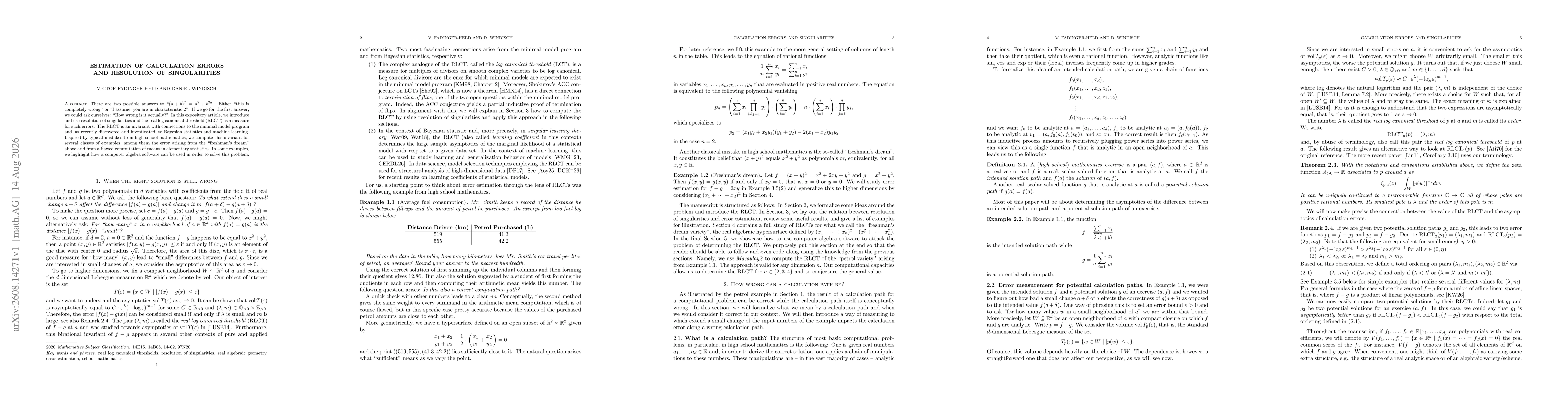 Thumbnail for Estimation of calculation errors and resolution of singularities