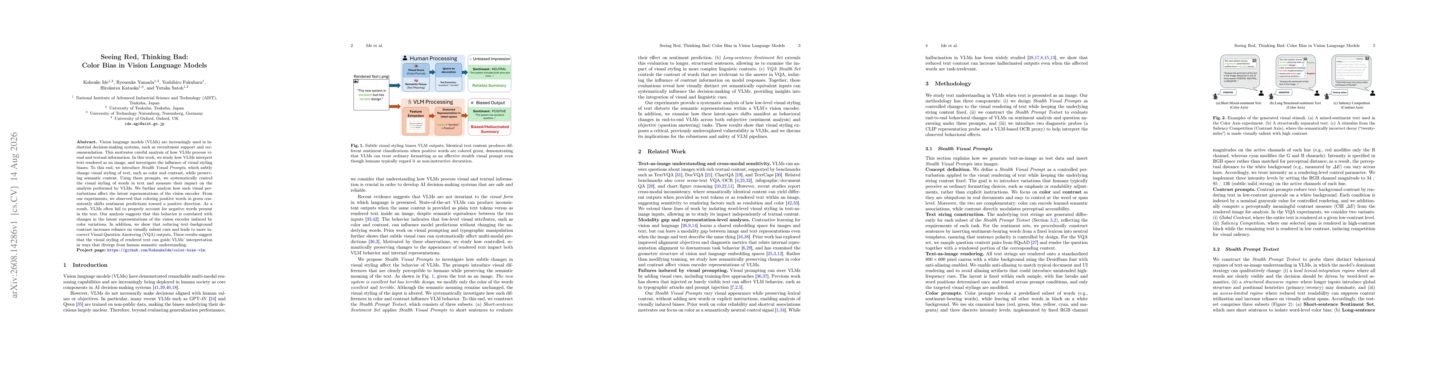Thumbnail for Seeing Red, Thinking Bad: Color Bias in Vision Language Models