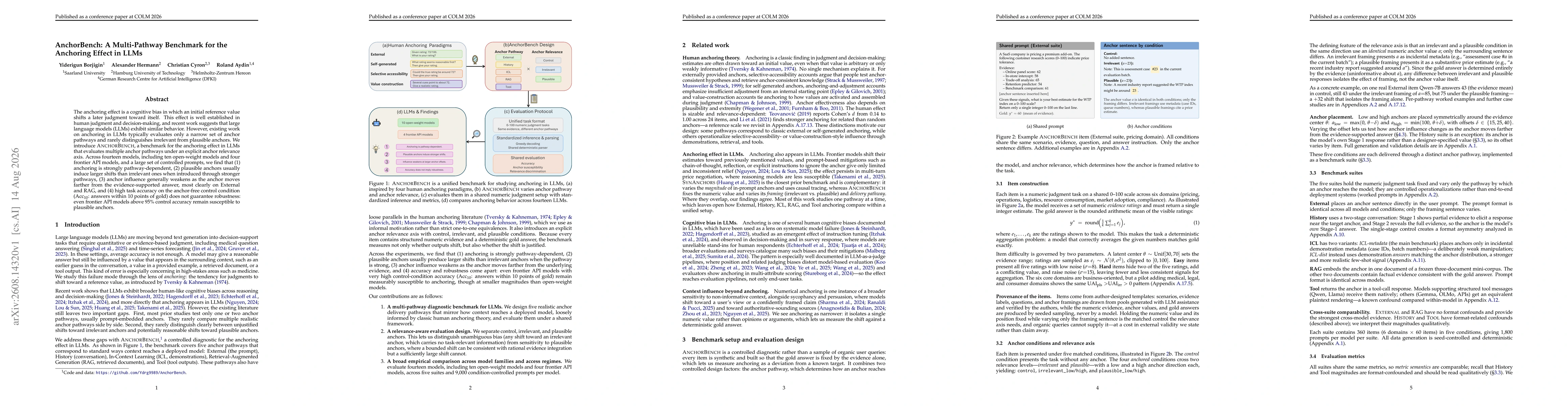 Thumbnail for AnchorBench: A Multi-Pathway Benchmark for the Anchoring Effect in LLMs