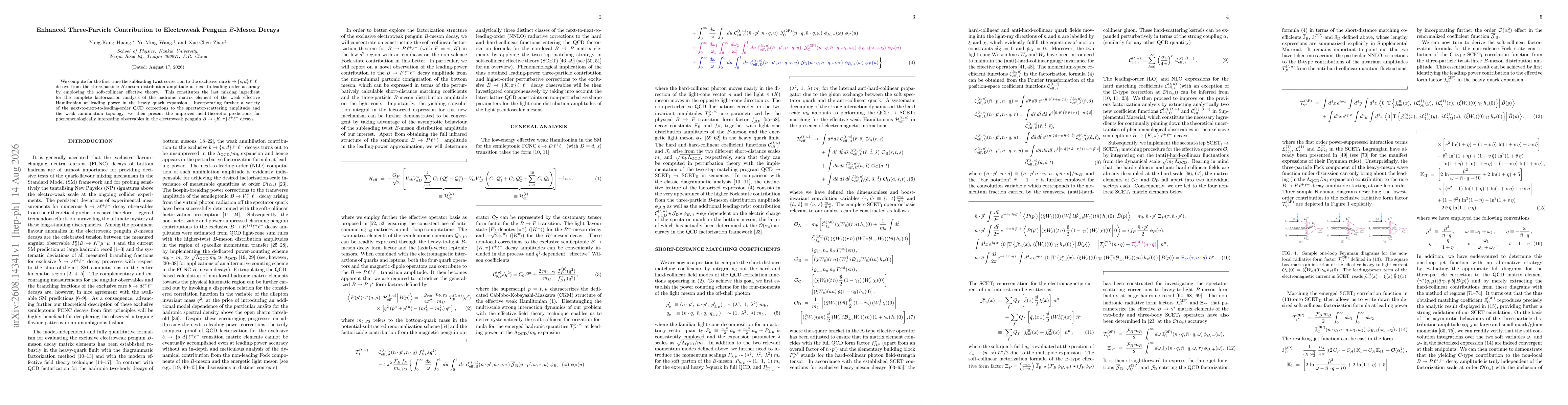 Thumbnail for Enhanced Three-Particle Contribution to Electroweak Penguin $B$-Meson Decays