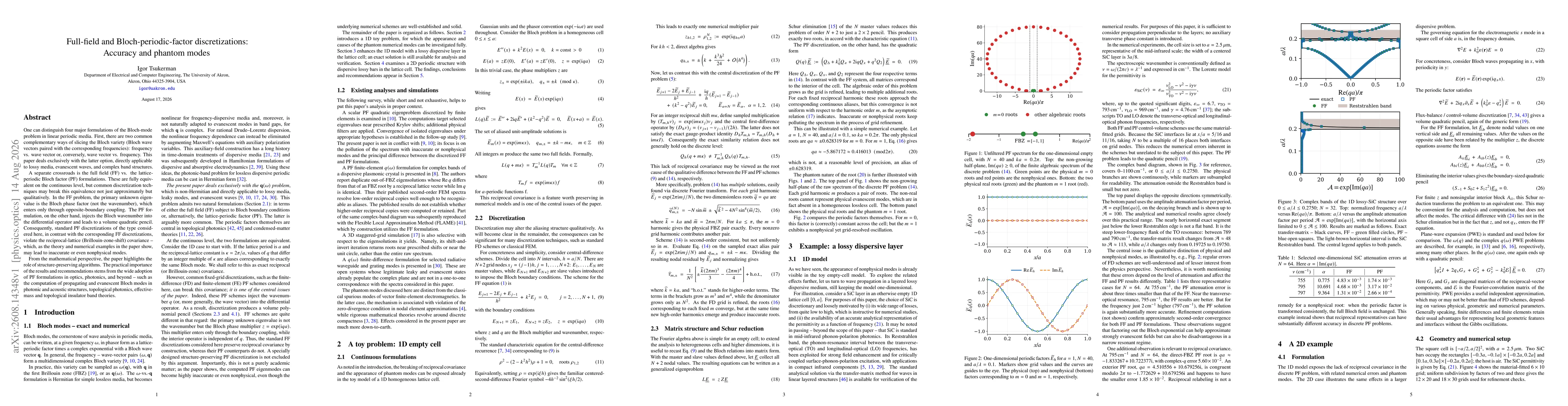 Thumbnail for Full-field and Bloch-periodic-factor discretizations: Accuracy and phantom modes