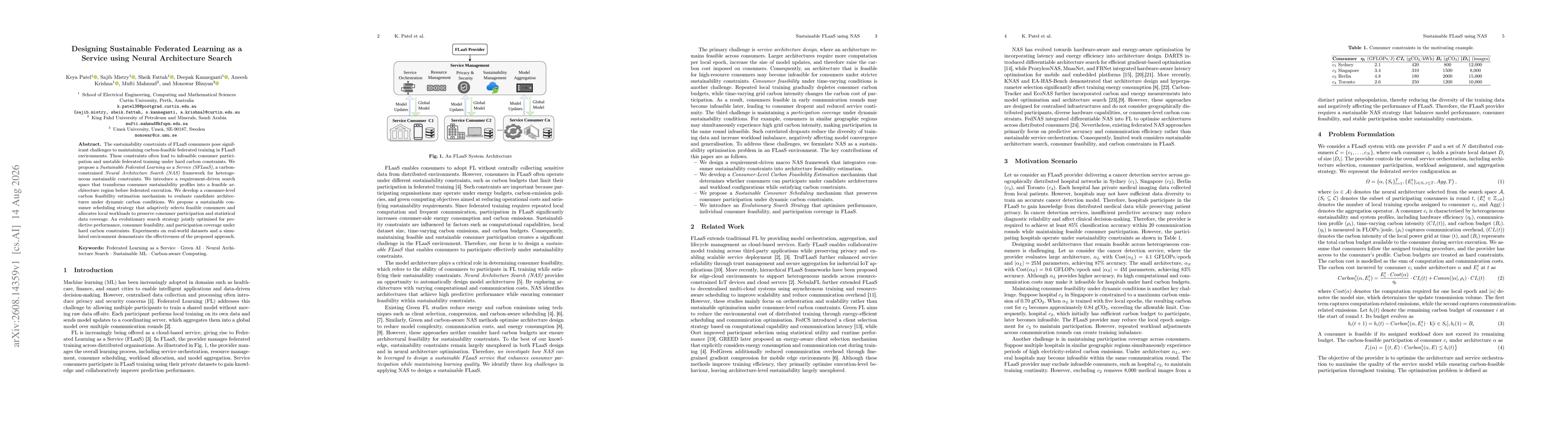 Thumbnail for Designing Sustainable Federated Learning as a Service using Neural Architecture Search