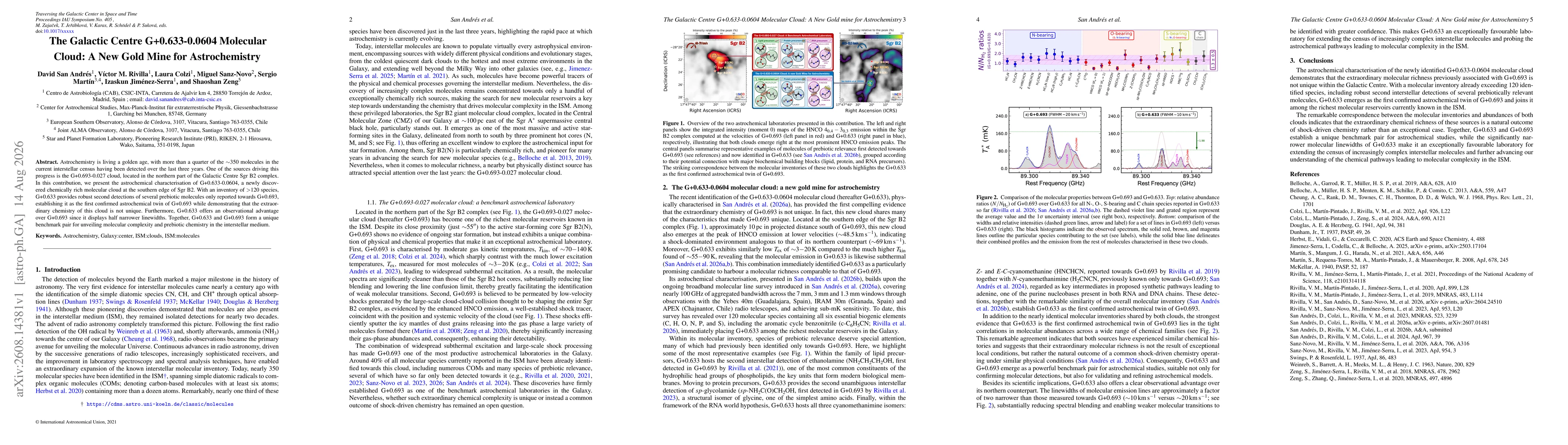 Thumbnail for The Galactic Centre G+0.633-0.0604 Molecular Cloud: A New Gold Mine for Astrochemistry