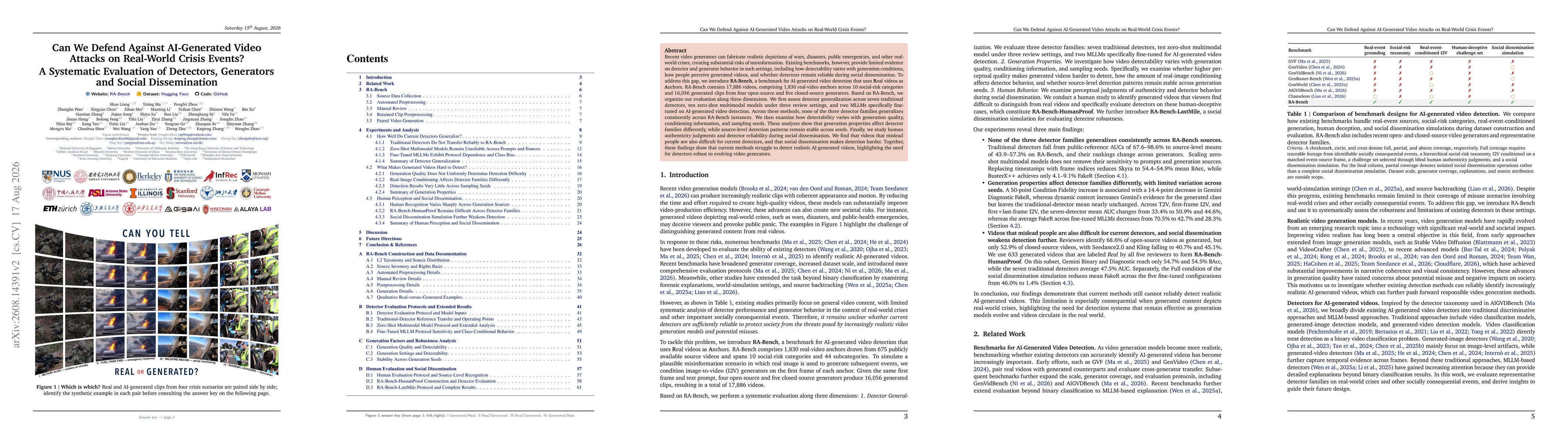 Thumbnail for Can We Defend Against AI-Generated Video Attacks on Real-World Crisis Events? A Systematic Evaluation of Detectors, Generators and Social Dissemination