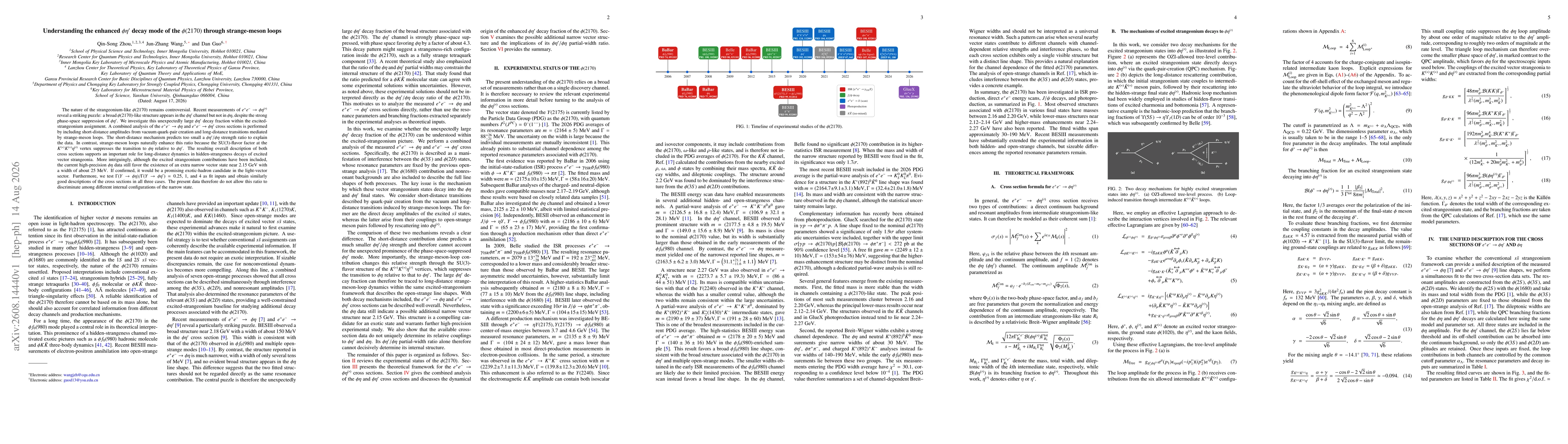 Thumbnail for Understanding the enhanced $φη^{\prime}$ decay mode of the $φ(2170)$ through strange-meson loops