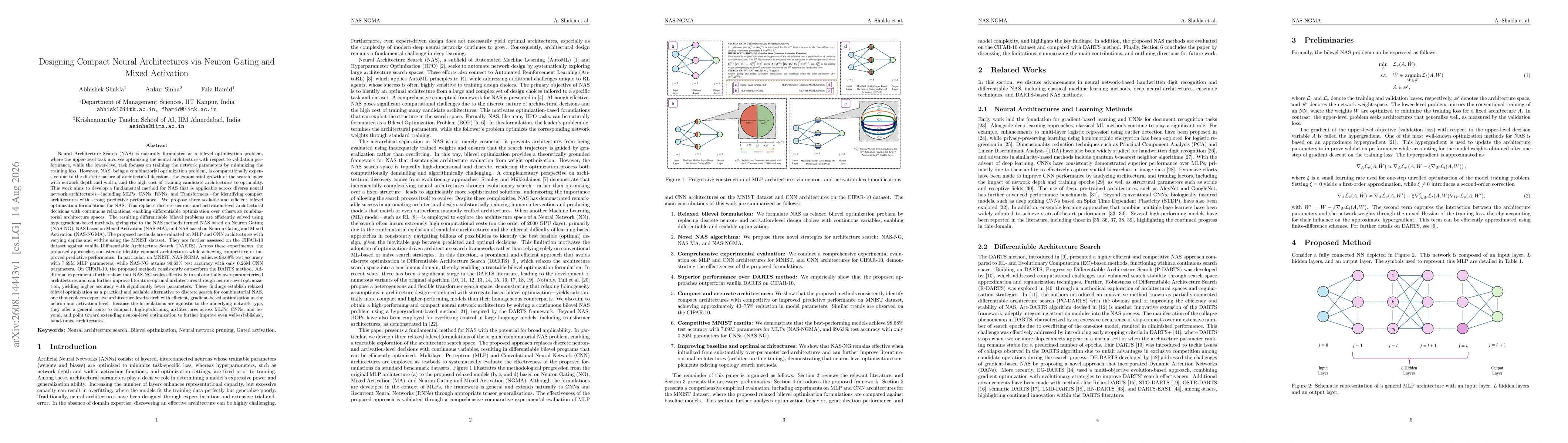 Thumbnail for Designing Compact Neural Architectures via Neuron Gating and Mixed Activation