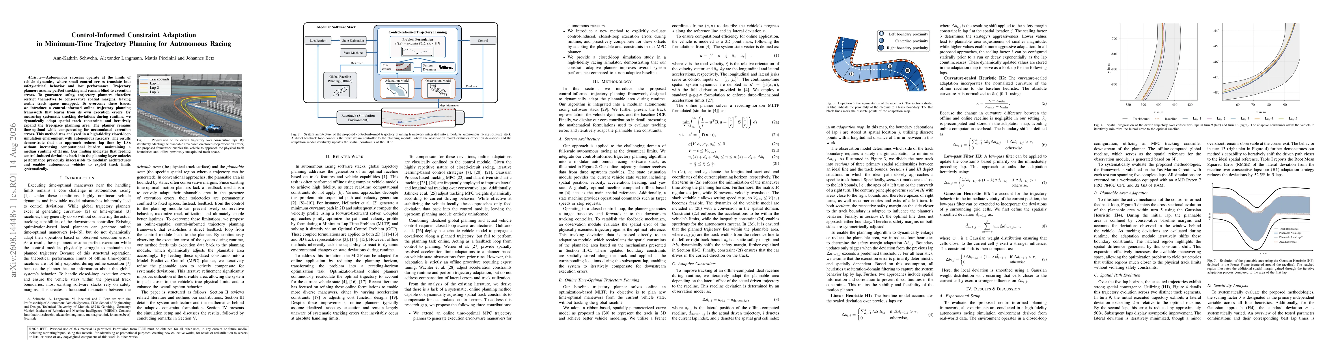 Thumbnail for Control-Informed Constraint Adaptation in Minimum-Time Trajectory Planning for Autonomous Racing