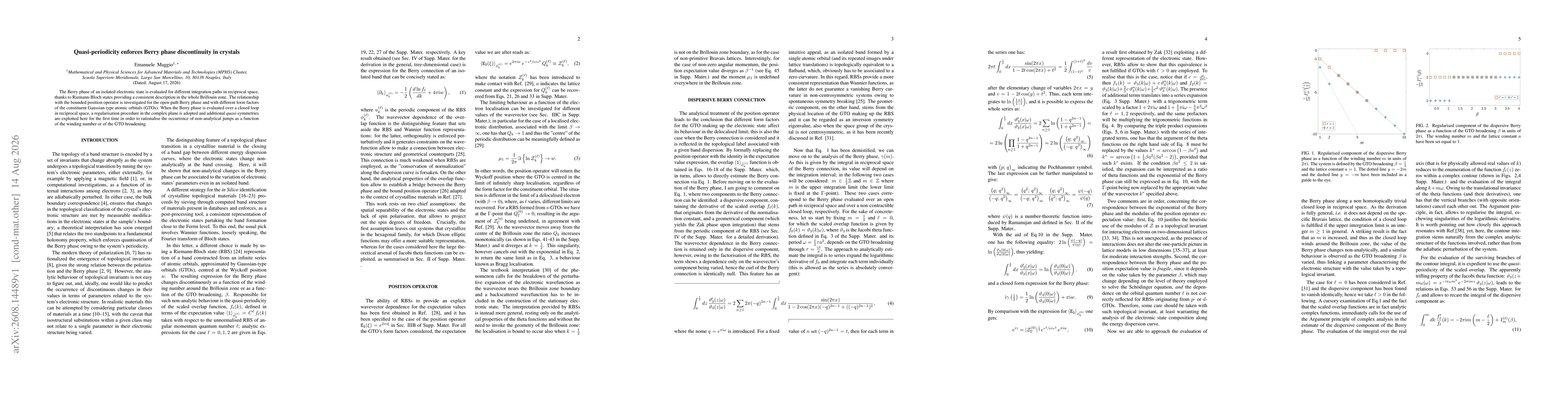 Thumbnail for Quasi-periodicity enforces Berry phase discontinuity in crystals