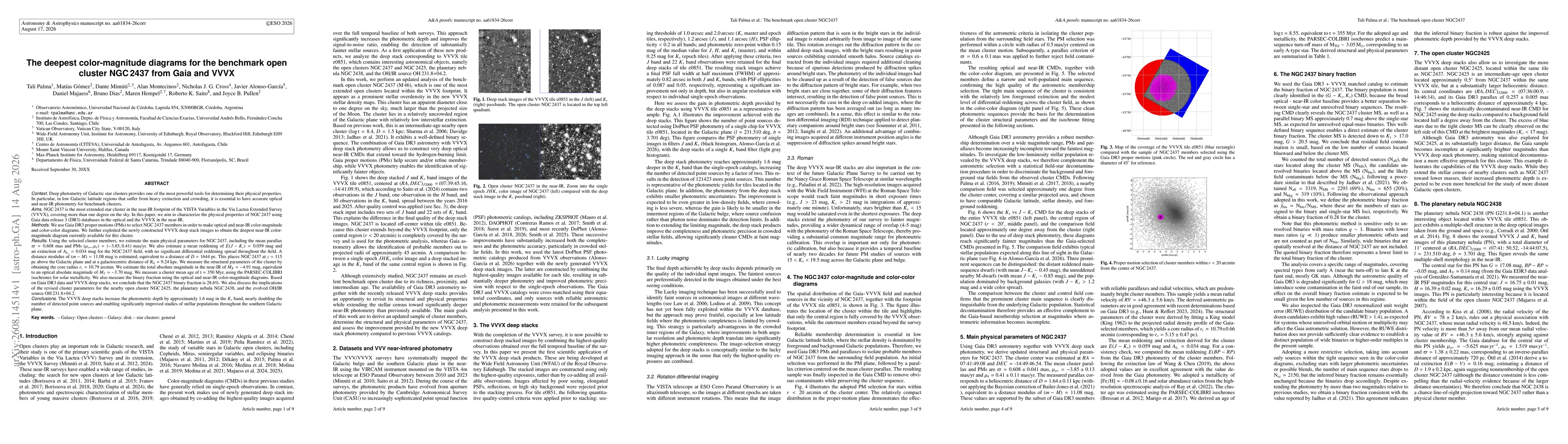 Thumbnail for The deepest color-magnitude diagrams for the benchmark open cluster NGC 2437 from Gaia and VVVX