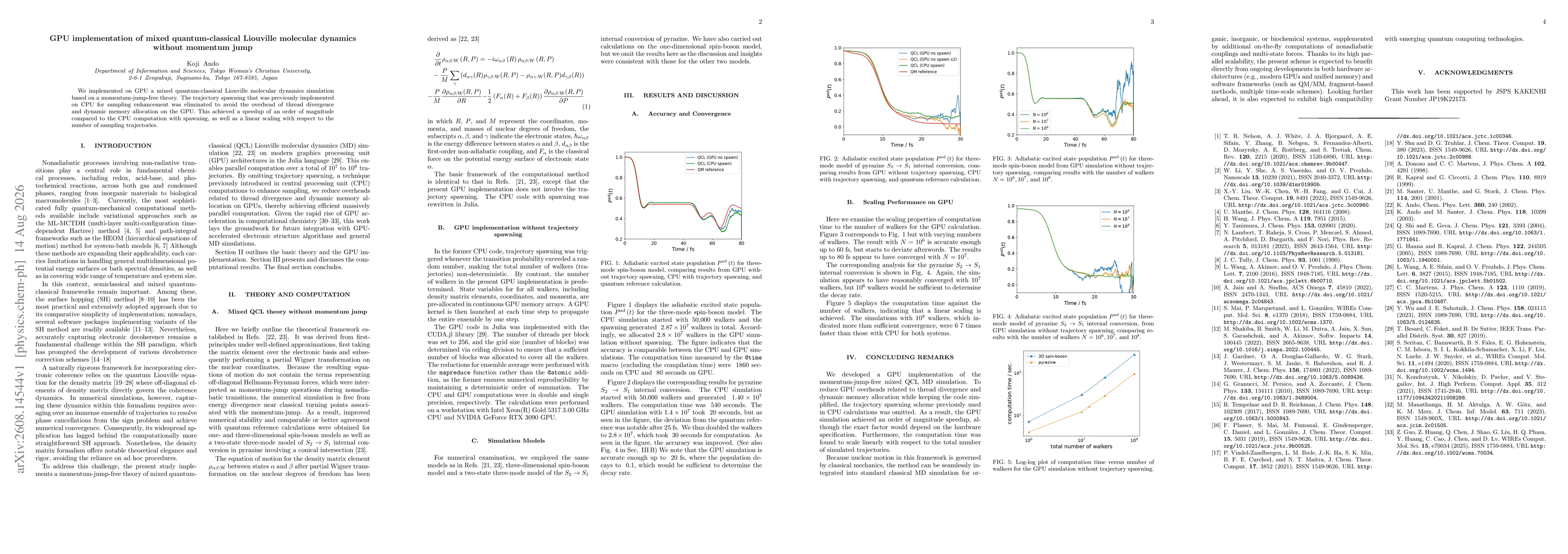 Thumbnail for GPU implementation of mixed quantum-classical Liouville molecular dynamics without momentum jump