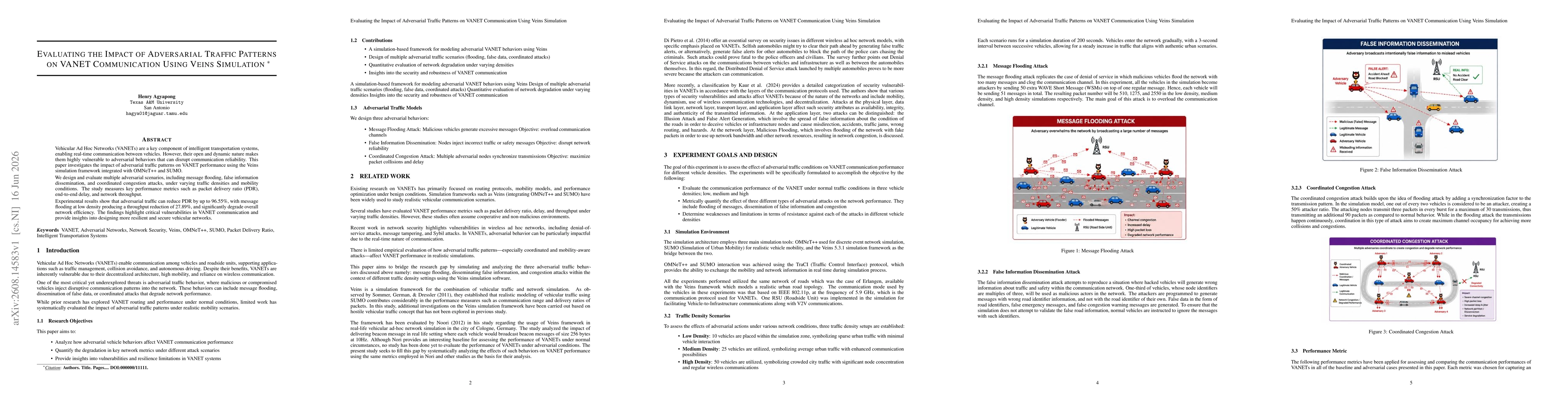 Thumbnail for Evaluating the impact of adversarial traffic patterns on vanet communication using veins simulation
