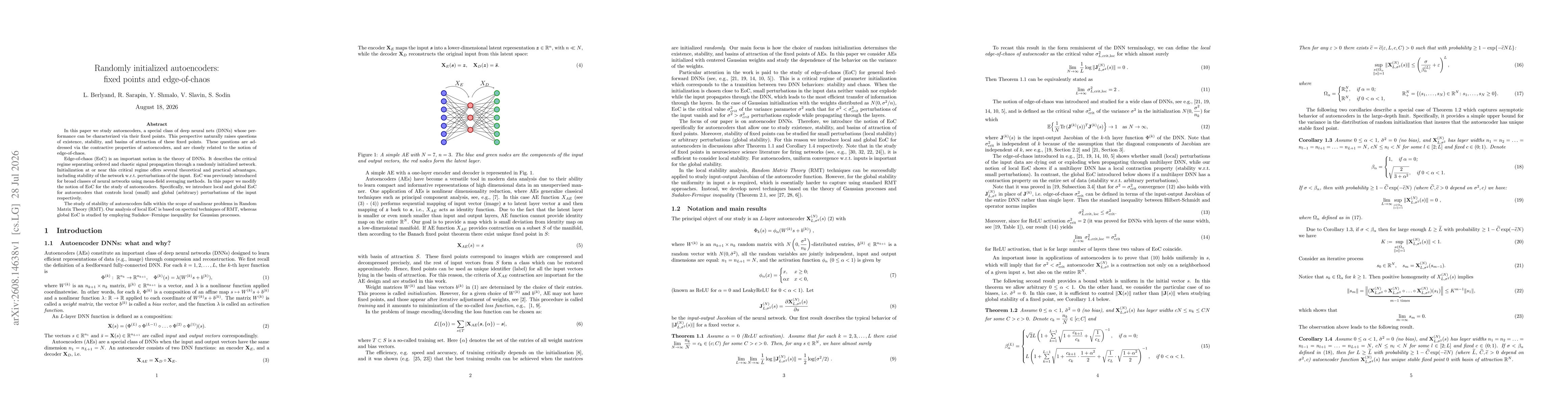 Thumbnail for Randomly initialized autoencoders: fixed points and edge-of-chaos