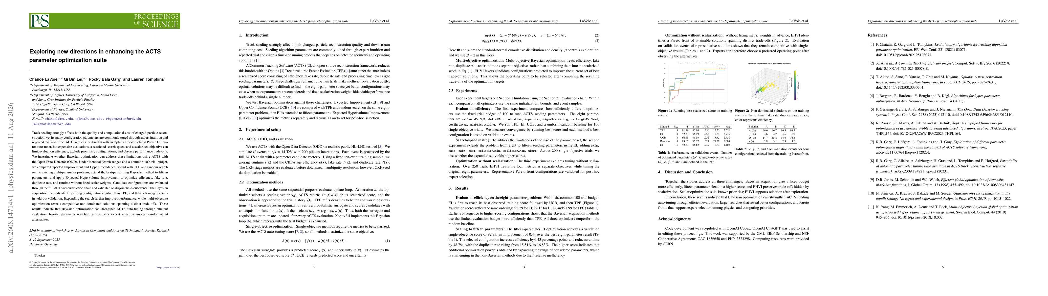 Thumbnail for Exploring new directions in enhancing the ACTS parameter optimization suite