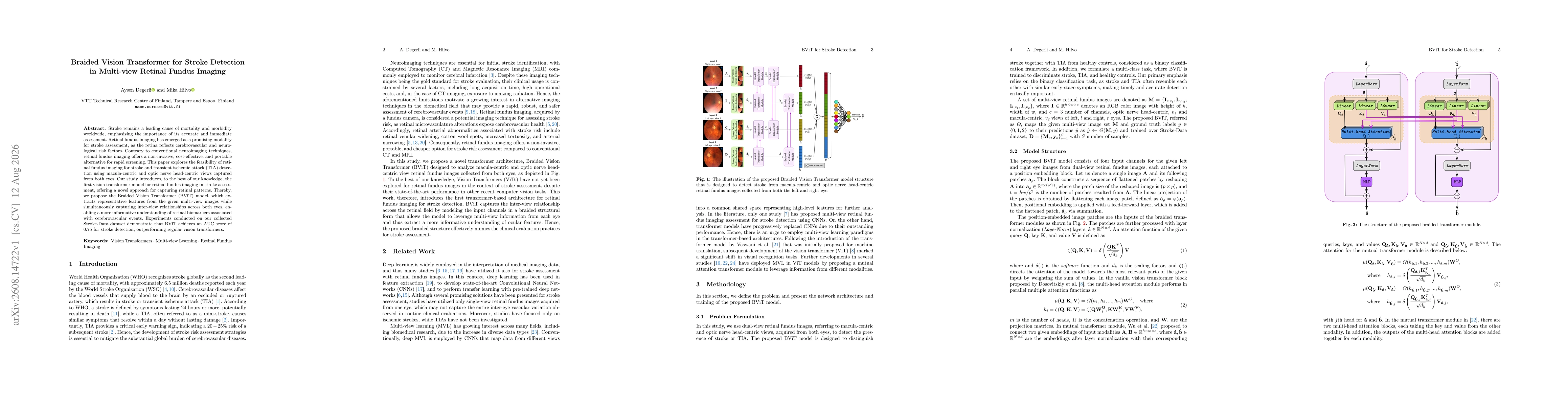 Thumbnail for Braided Vision Transformer for Stroke Detection in Multi-view Retinal Fundus Imaging