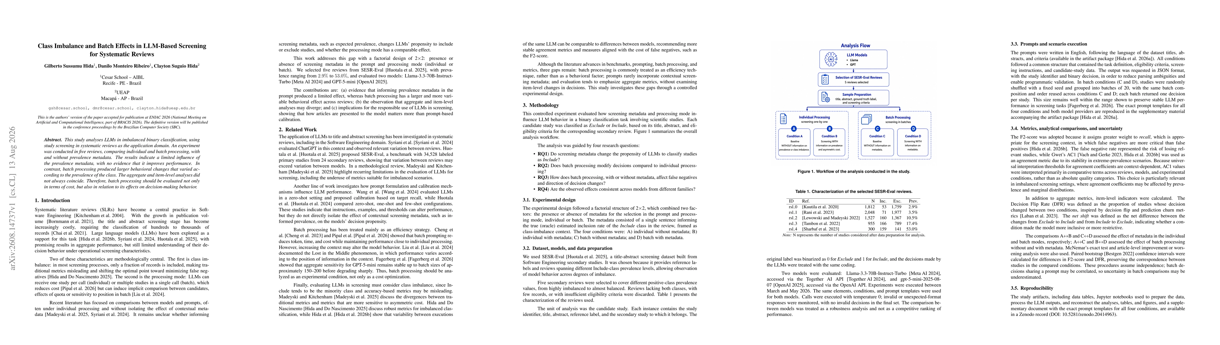 Thumbnail for Class Imbalance and Batch Effects in LLM-Based Screening for Systematic Reviews