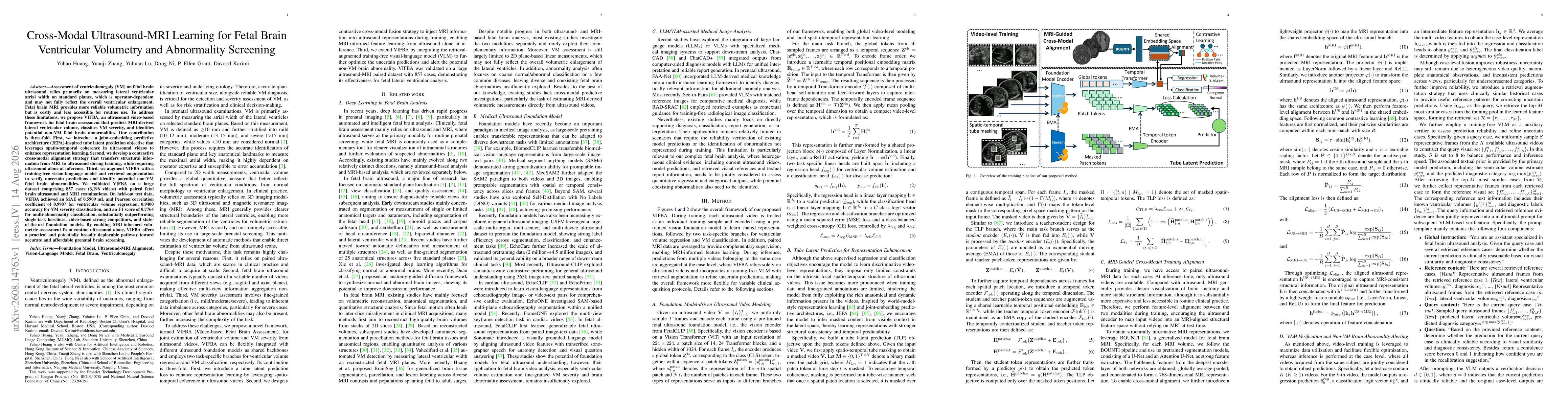 Thumbnail for Cross-Modal Ultrasound-MRI Learning for Fetal Brain Ventricular Volumetry and Abnormality Screening