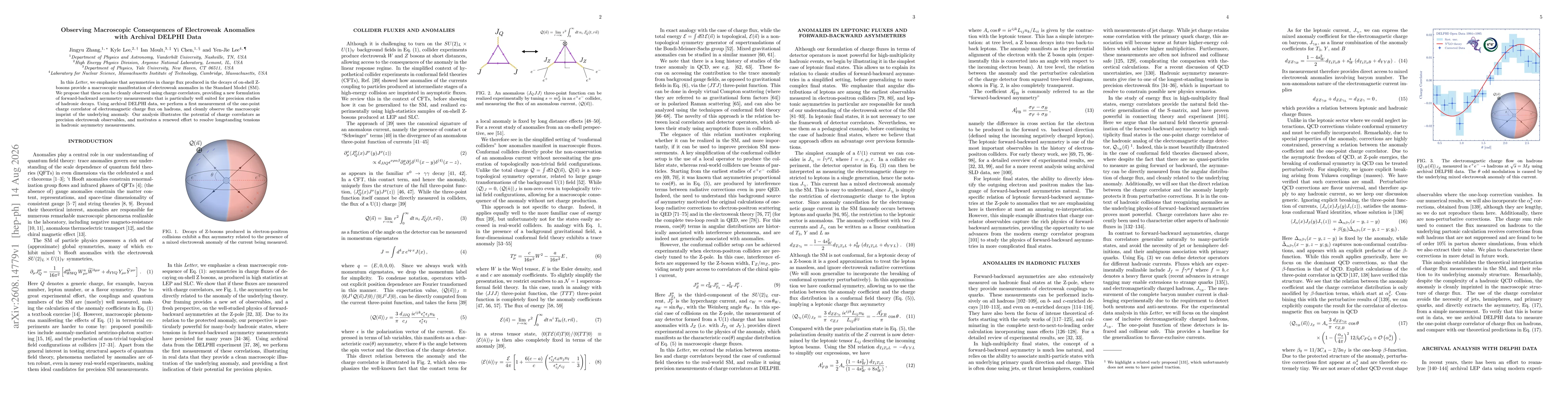 Thumbnail for Observing Macroscopic Consequences of Electroweak Anomalies with Archival DELPHI Data