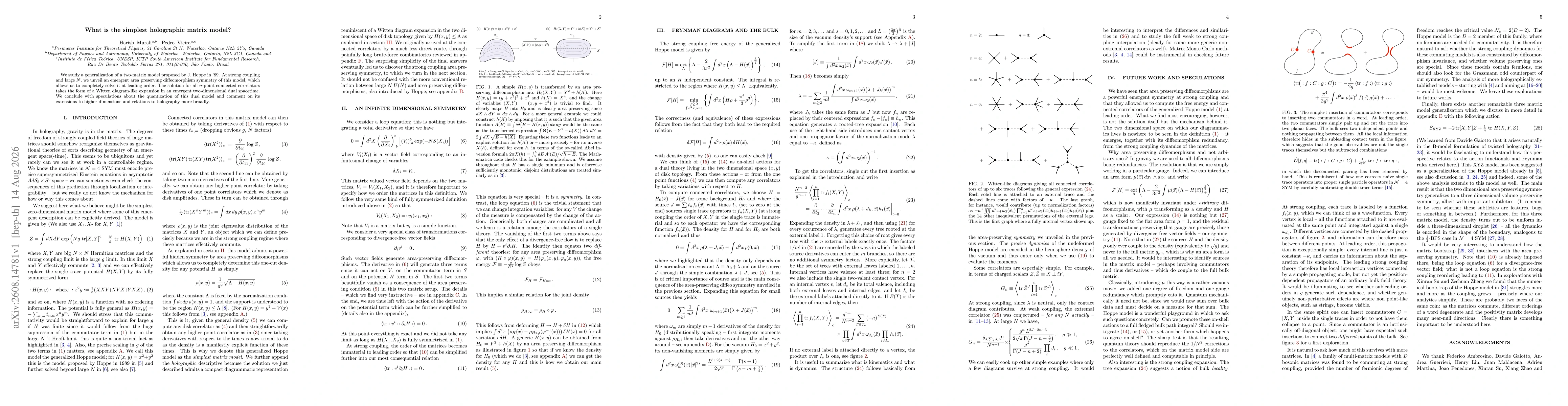 Thumbnail for What is the simplest holographic matrix model?