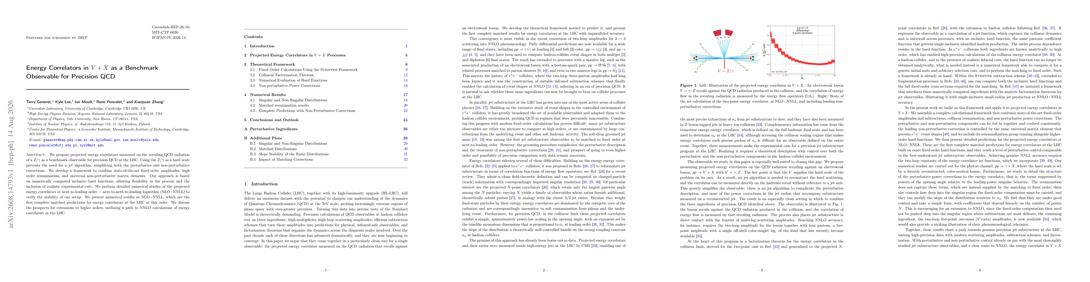 Thumbnail for Energy Correlators in $V + X$ as a Benchmark Observable for Precision QCD