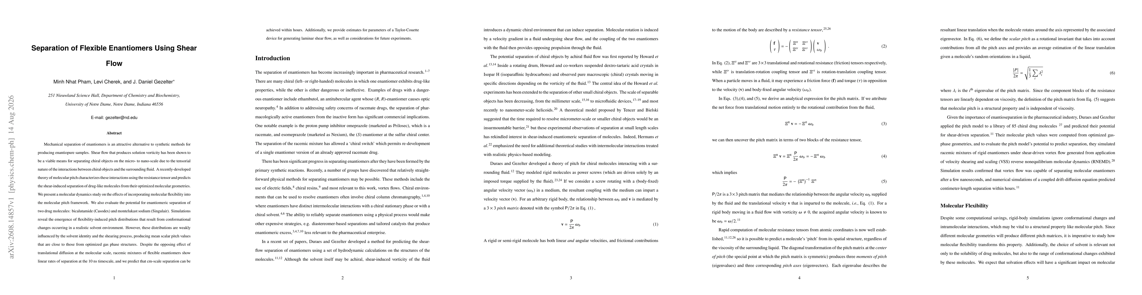 Thumbnail for Separation of Flexible Enantiomers Using Shear Flow