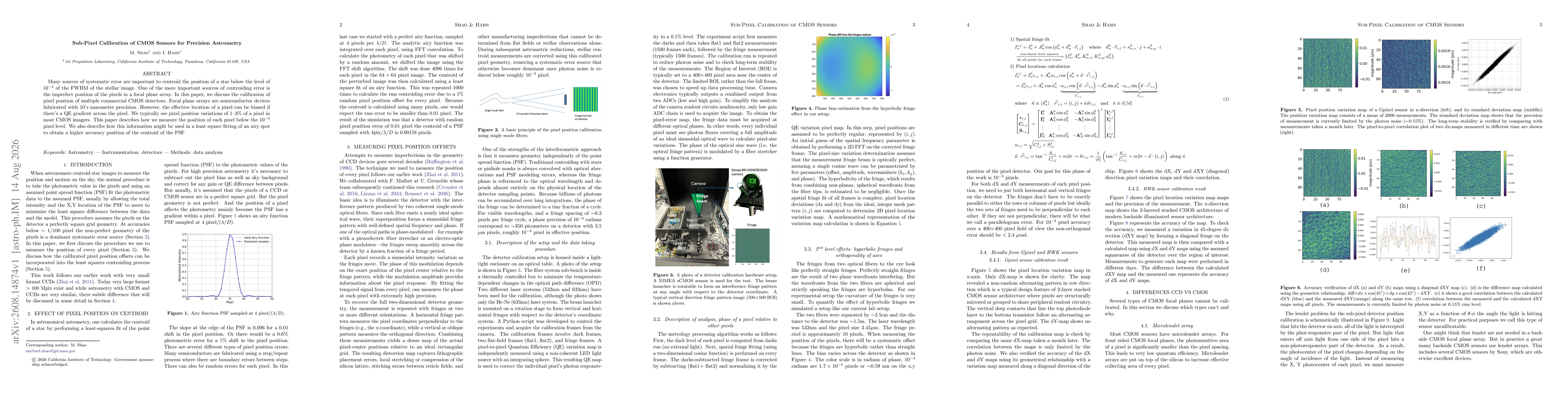 Thumbnail for Sub-Pixel Calibration of CMOS Sensors for Precision Astrometry