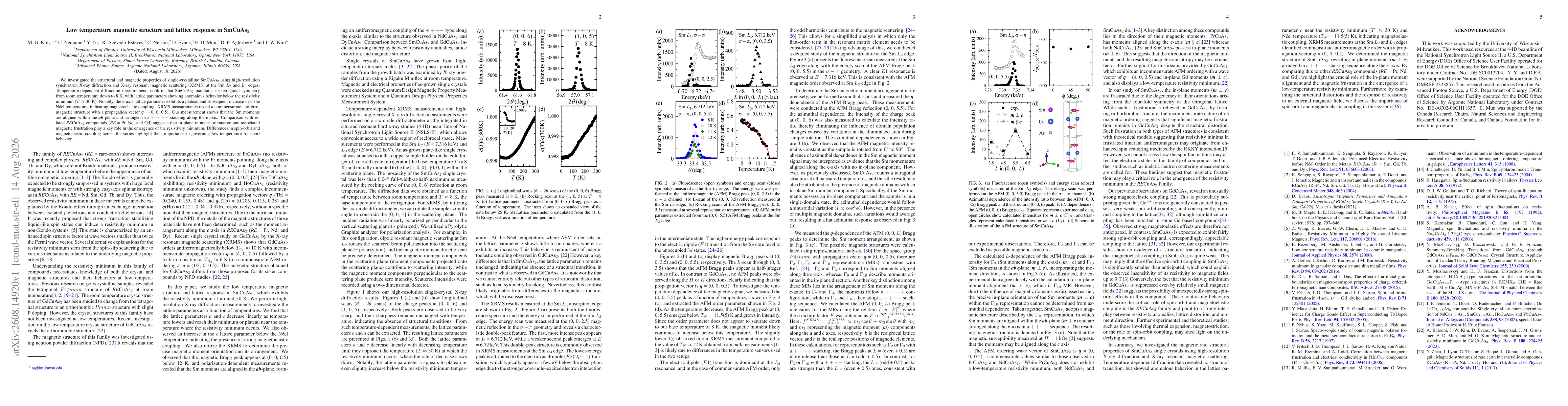 Thumbnail for Low temperature magnetic structure and lattice response in SmCuAs$_2$